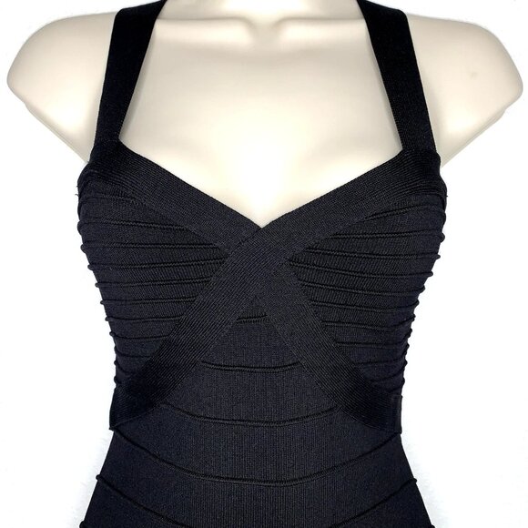 Forever 21 Black CAGE BANDAGE DRESS Strappy Racerback Bodycon S Alt Metal Whimsy - Picture 3 of 6
